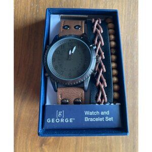 Men's George Watch & Bracelet Set NIB Needs Battery